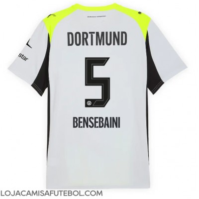 Camisa de Futebol Borussia Dortmund Ramy Bensebaini #5 Equipamento Secundário 2025-26 Manga Curta Camisa de Futebol Borussia Dortmund Ramy Bensebaini #5 Equipamento Secundário 2025-26 Manga Curta